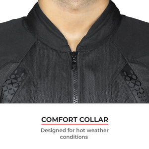 ViaTerra Spencer Street Mesh Riding Jacket - Black Red - Motodrift