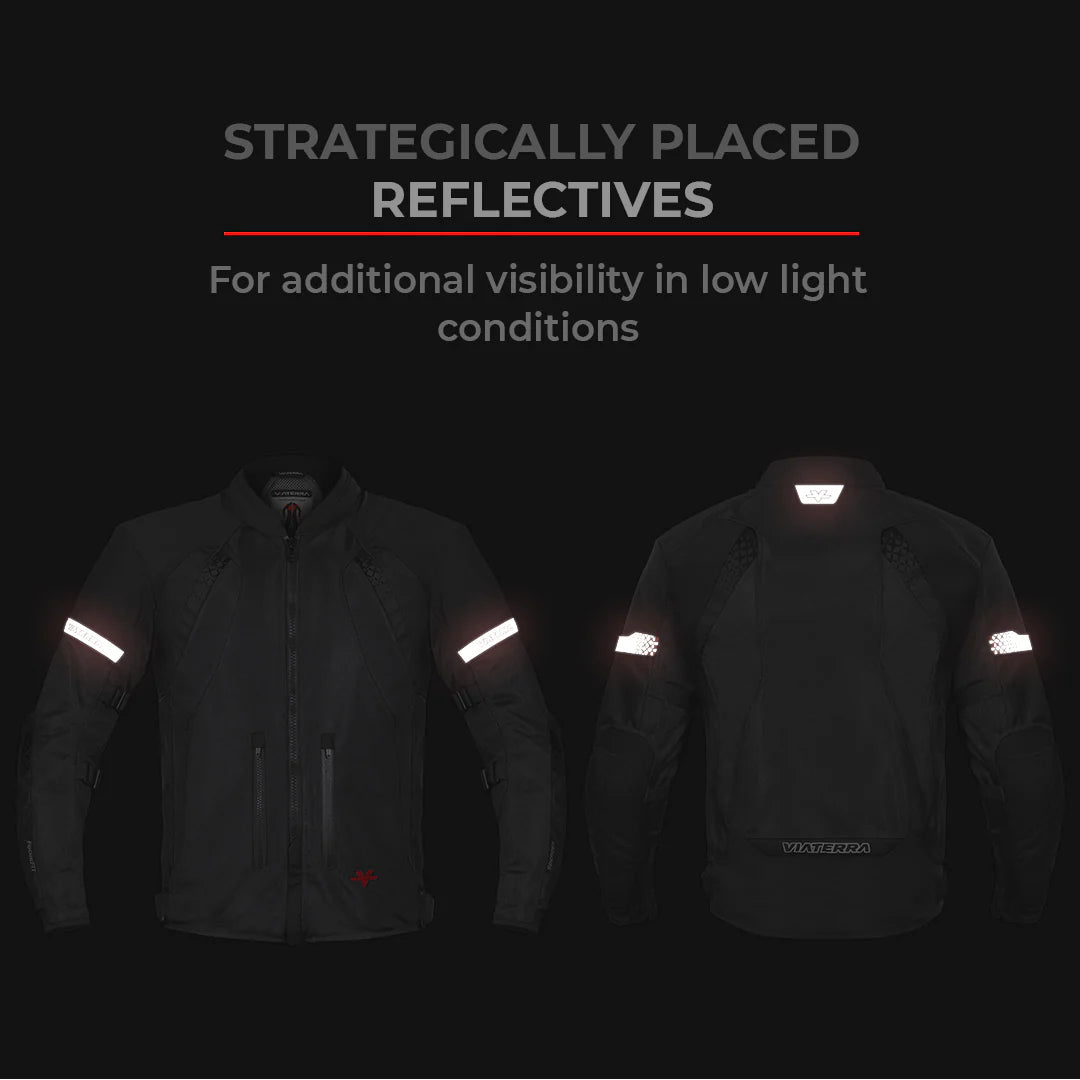 ViaTerra Spencer Street Mesh Riding Jacket - Black Hi-Viz - Motodrift