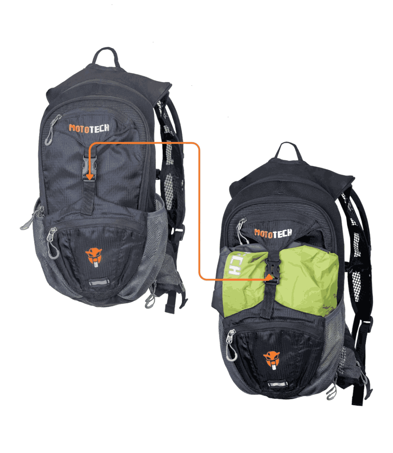 Mototech Stealth Hydration Backpack - 8 Litres - Black - Motodrift
