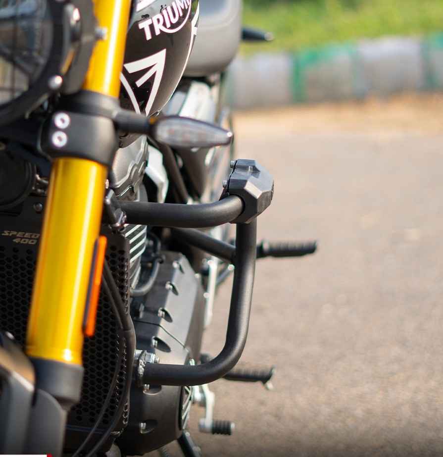 ZANA Crash Guard With Puck Slider For Triumph Scrambler 400 X - Motodrift