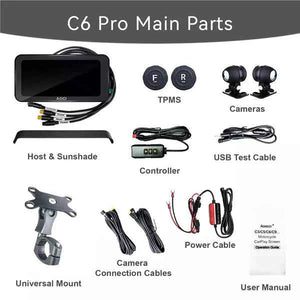 Aoocci C6 Pro All-in-One Motorcycle Carplay System with GPS & Anti-Theft