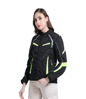 Solace ASMI Ladies Jacket V3.0 - Black & Neon - Motodrift