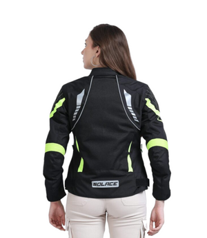 Solace ASMI Ladies Jacket V3.0 - Black & Neon - Motodrift