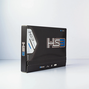 BluArmor HS3 helmet Bluetooth device packaging box featuring branding and product specifications