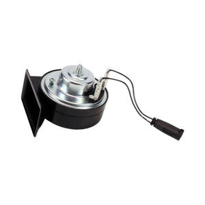 DENALI BMW SoundBomb horn wiring adapter with black plastic housing and metal connector leads.