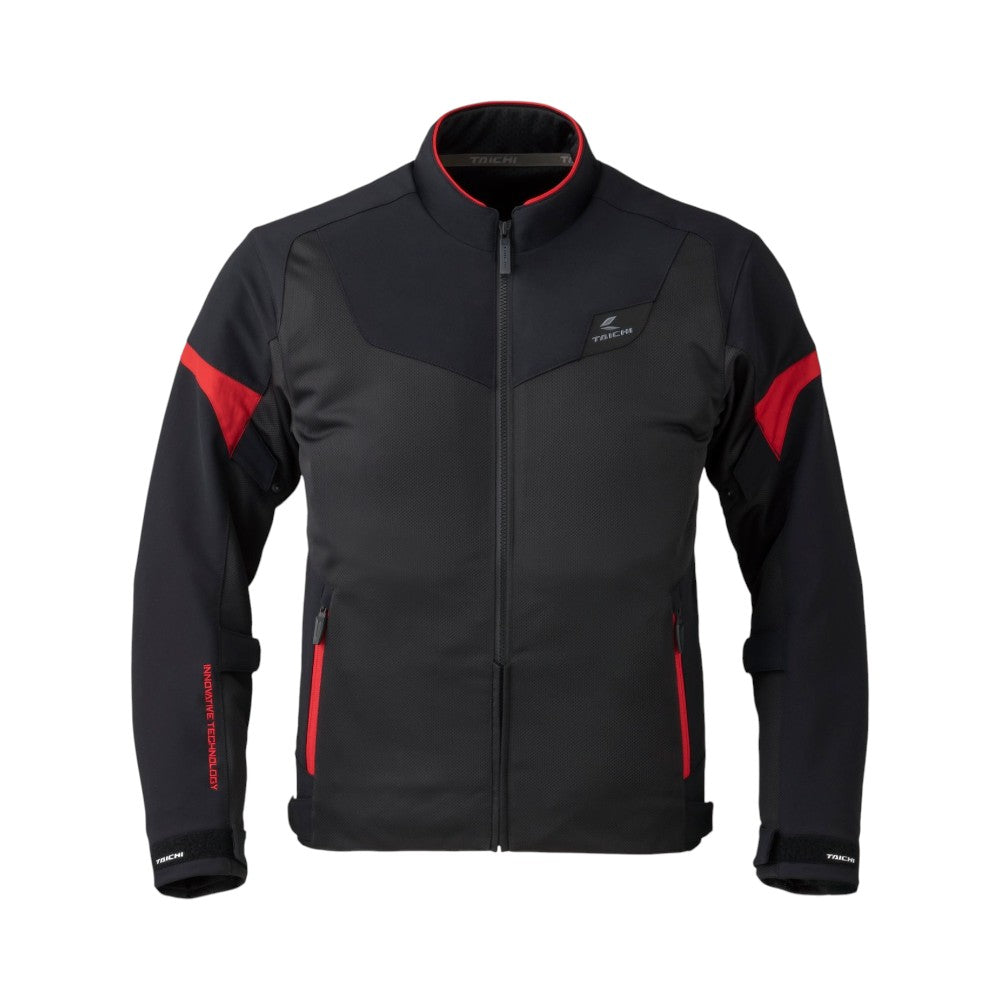 Black RS Taichi jacket with red accents on a white background