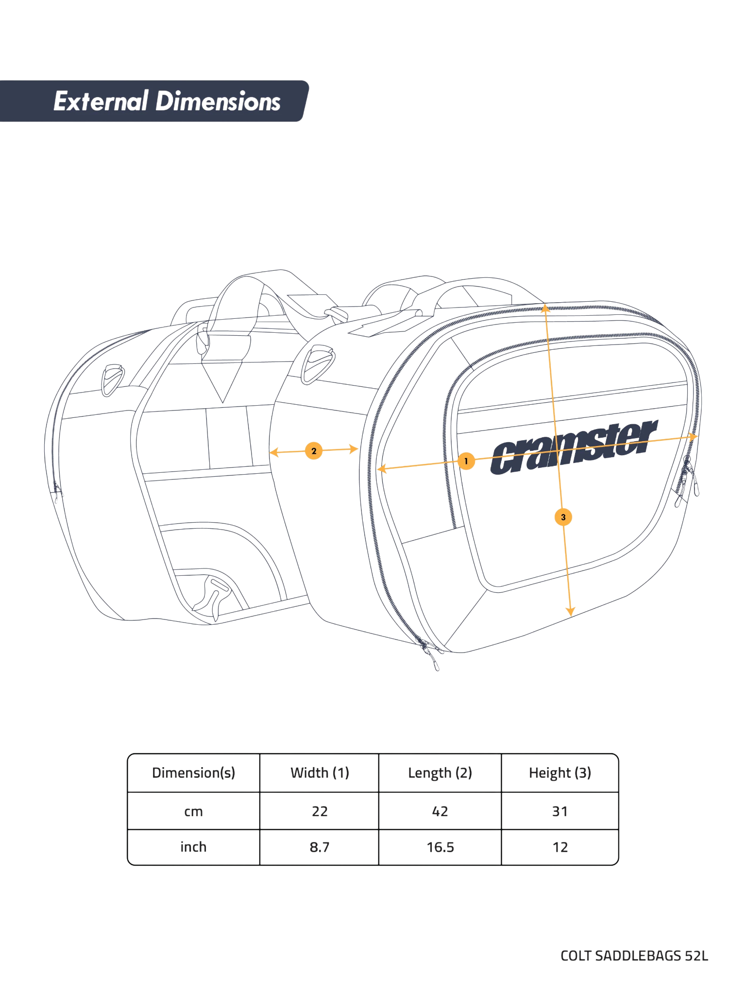 Cramster Colt Saddlebag 52L