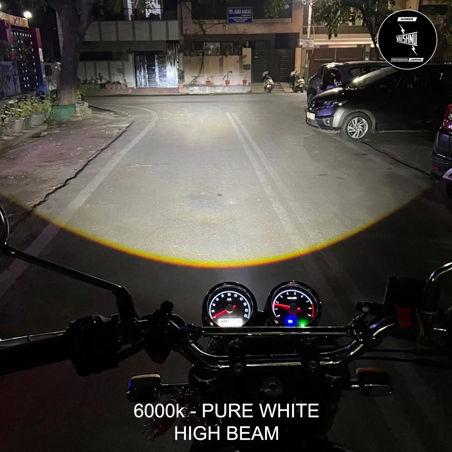 Vaishnu LED Touring Headlight For Royal Enfield Continental GT / Interceptor 650 (2023 Onwards) - Motodrift