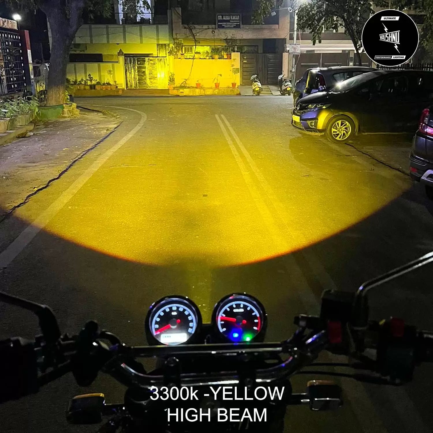 Vaishnu LED Touring Headlight For Royal Enfield Continental GT / Interceptor 650 (2023 Onwards) - Motodrift