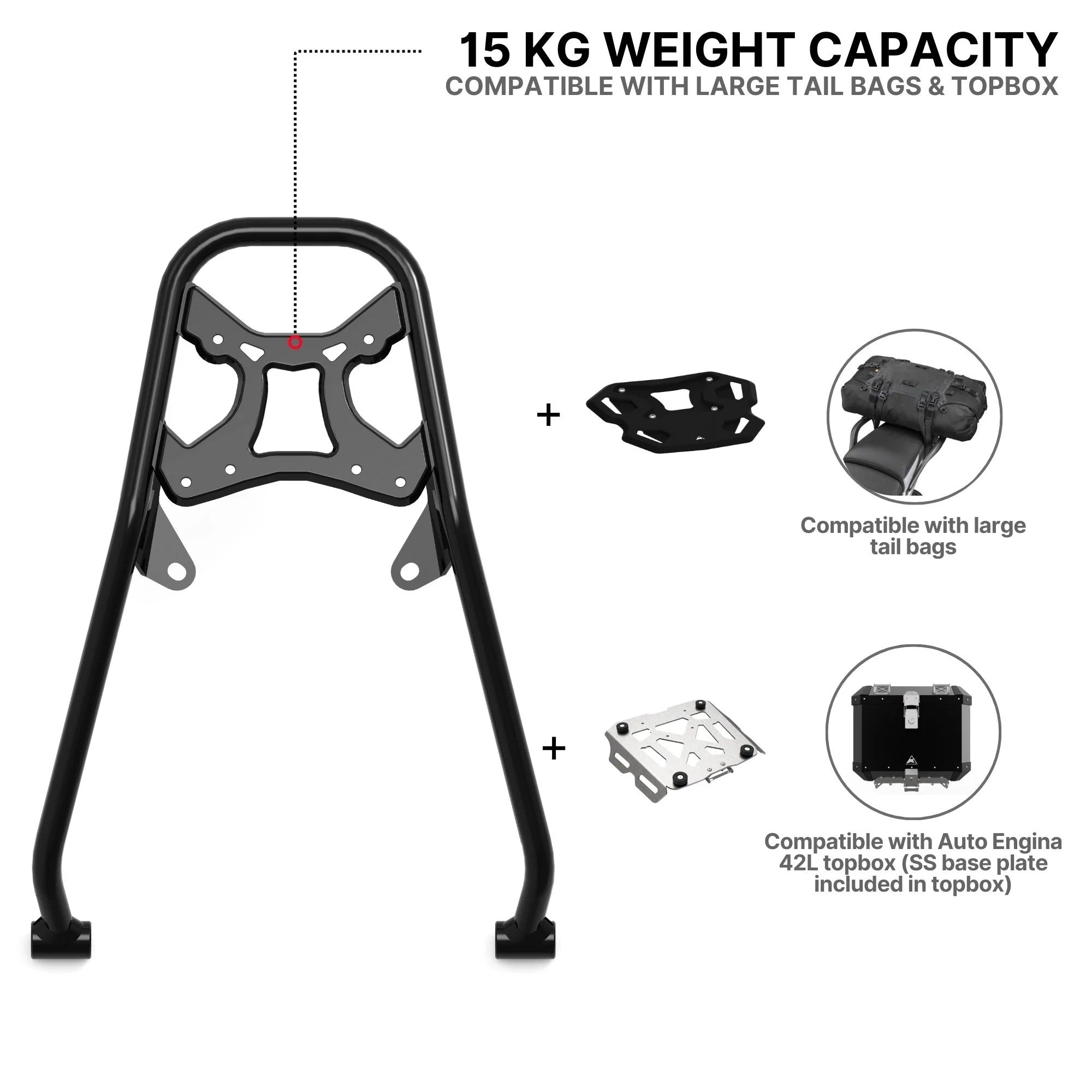 Auto Engina Top Rack + Rack Plate For KTM 390 Adventure S / 390 Adventure X / 250 Adventure - Motodrift