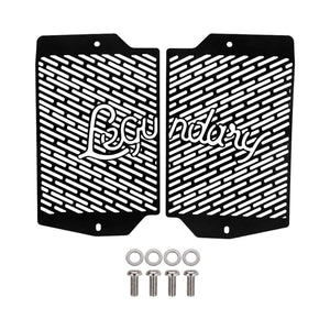 Legundary Vector radiator grill set in black for Triumph Tiger 900 with included mounting hardware