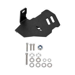 Motodrift black powder-coated mild steel bolster pillion footrest for TVS Apache RTX 300 with mounting hardware