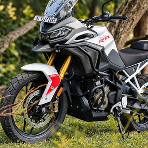 Legundary Raptor upper and lower crash guard set installed on a silver TVS Apache RTX 300 motorcycle