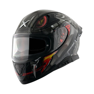 Motodrift Axor Apex Venomous sport-touring helmet in black with aggressive red and grey graphic design