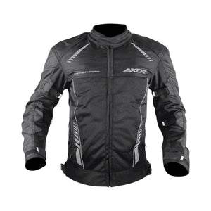 Motodrift Axor Nimbuz black mesh riding jacket with Level 2 armour and reflective details for motorcycle riders