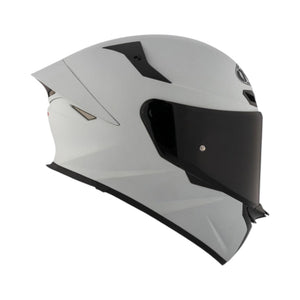 Motodrift KYT TT Revo Plain sport touring helmet in matte grey with a dark tinted visor, side profile view.