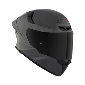 Motodrift KYT TT Revo Plain matte grey sport touring helmet with a dark tinted visor and aerodynamic design.