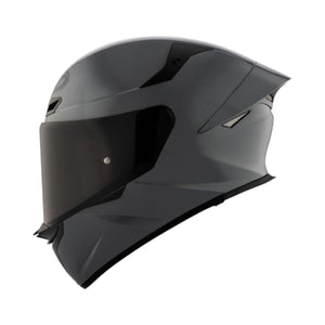 Motodrift KYT TT Revo Plain sport touring helmet in matte grey with a dark tinted visor and aerodynamic design.