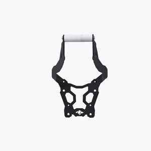 Motodrift LCB Ploigos GPS mount and visor extender in black steel and silver aluminium for BMW F450 GS motorcycle