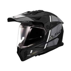 LS2 MX436 Pioneer II Hill Matt Black White - Motodrift