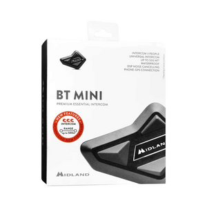 Motodrift MIDLAND BT MINI Intercom Dual Pack packaging box showing the compact Bluetooth communication device