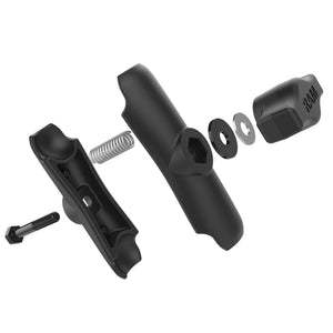 Motodrift RAM Tough Mirror M10 1.25 motorcycle mirror components in matte black with assembly hardware