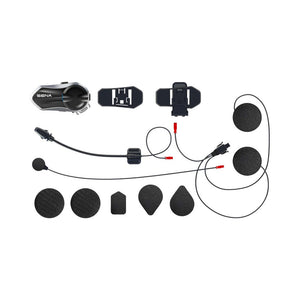 Motodrift Sena B20 helmet clamp kit with HD speakers, boom and wired microphones, and mounting hardware accessories.