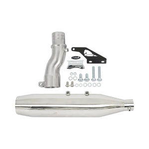 Motodrift Silver Stallion Blaze performance exhaust kit for Triumph Speed 400, T4, and Scrambler 400X motorcycles.