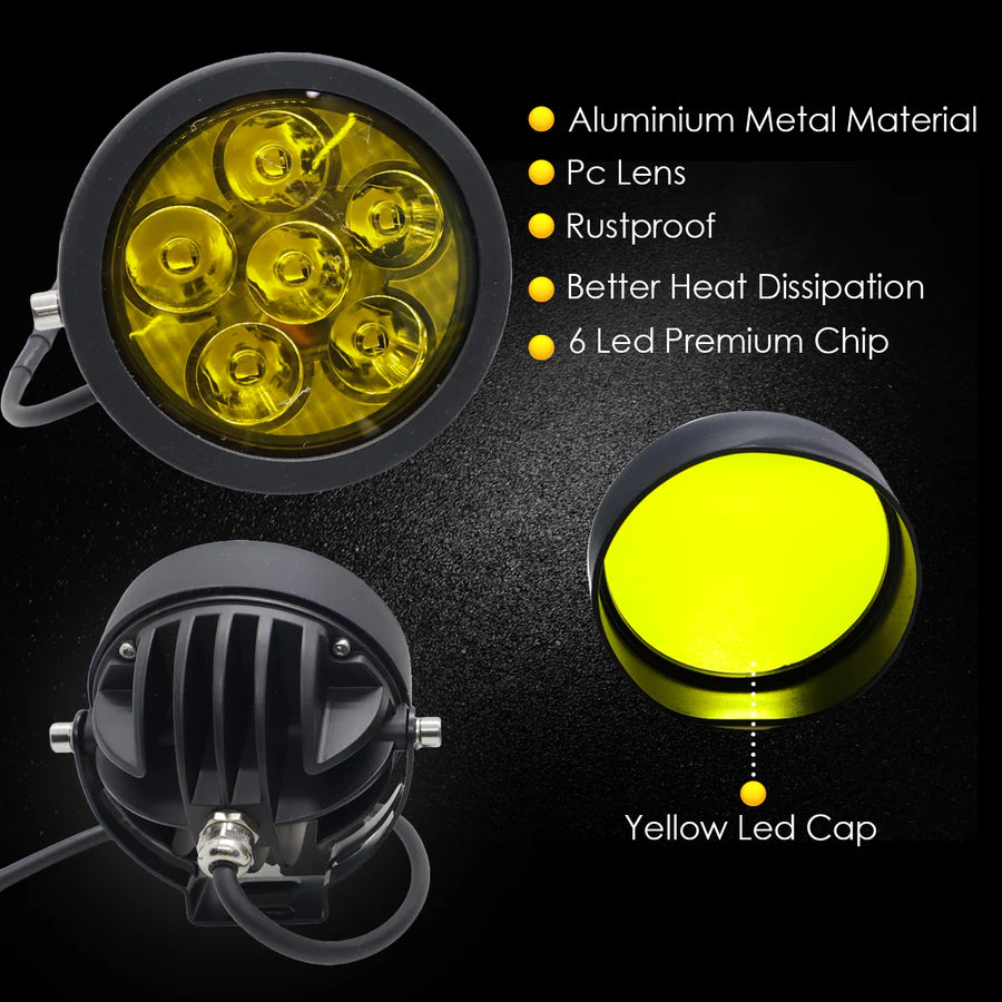 HJG 6 LED Round With Harness 60W - Motodrift