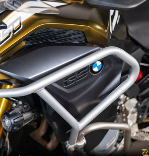 Z Pro Upper Crash Bars For BMW F850 GSA (Silver) - Motodrift