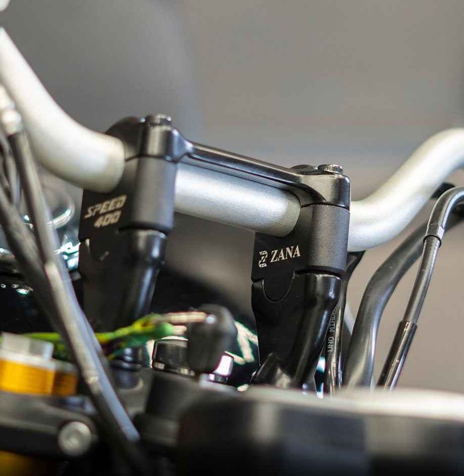 Zana Vertical Handlebar Risers For Triumph Speed 400 (Black) - Motodrift