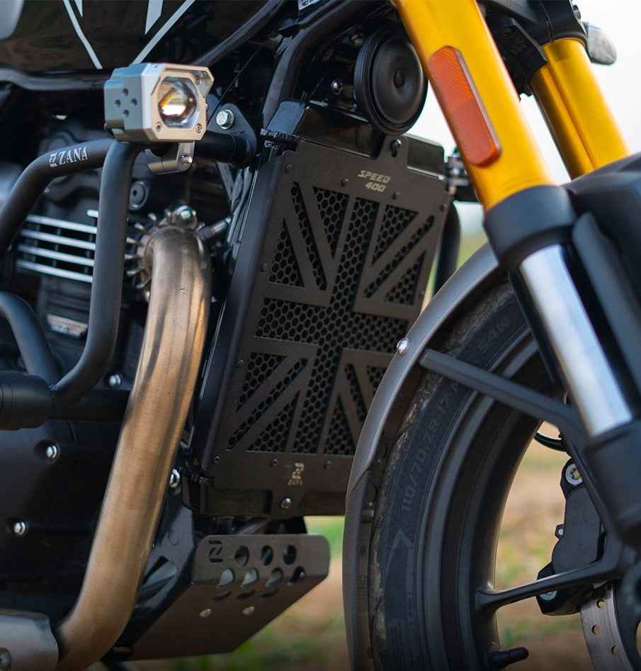 ZANA Radiator Grill UK Flag Black For Triumph Speed 400 - Motodrift