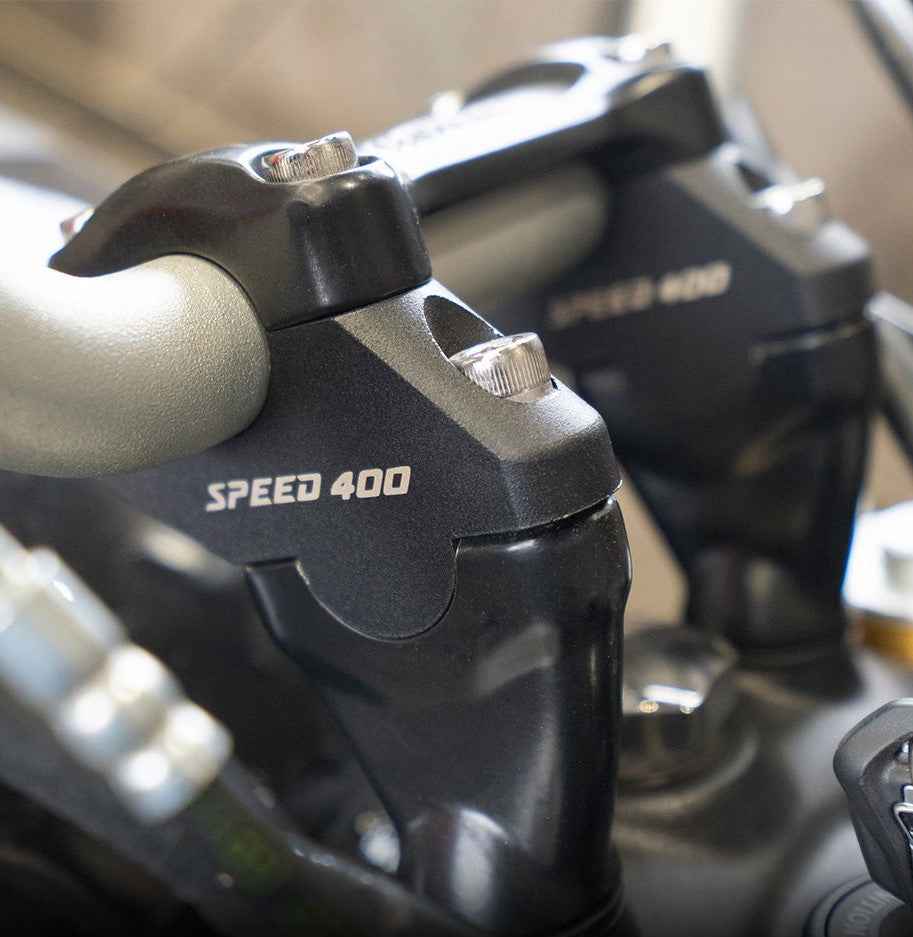 Zana Offset Handle Bar Risers Black For Triumph Speed 400 - Motodrift
