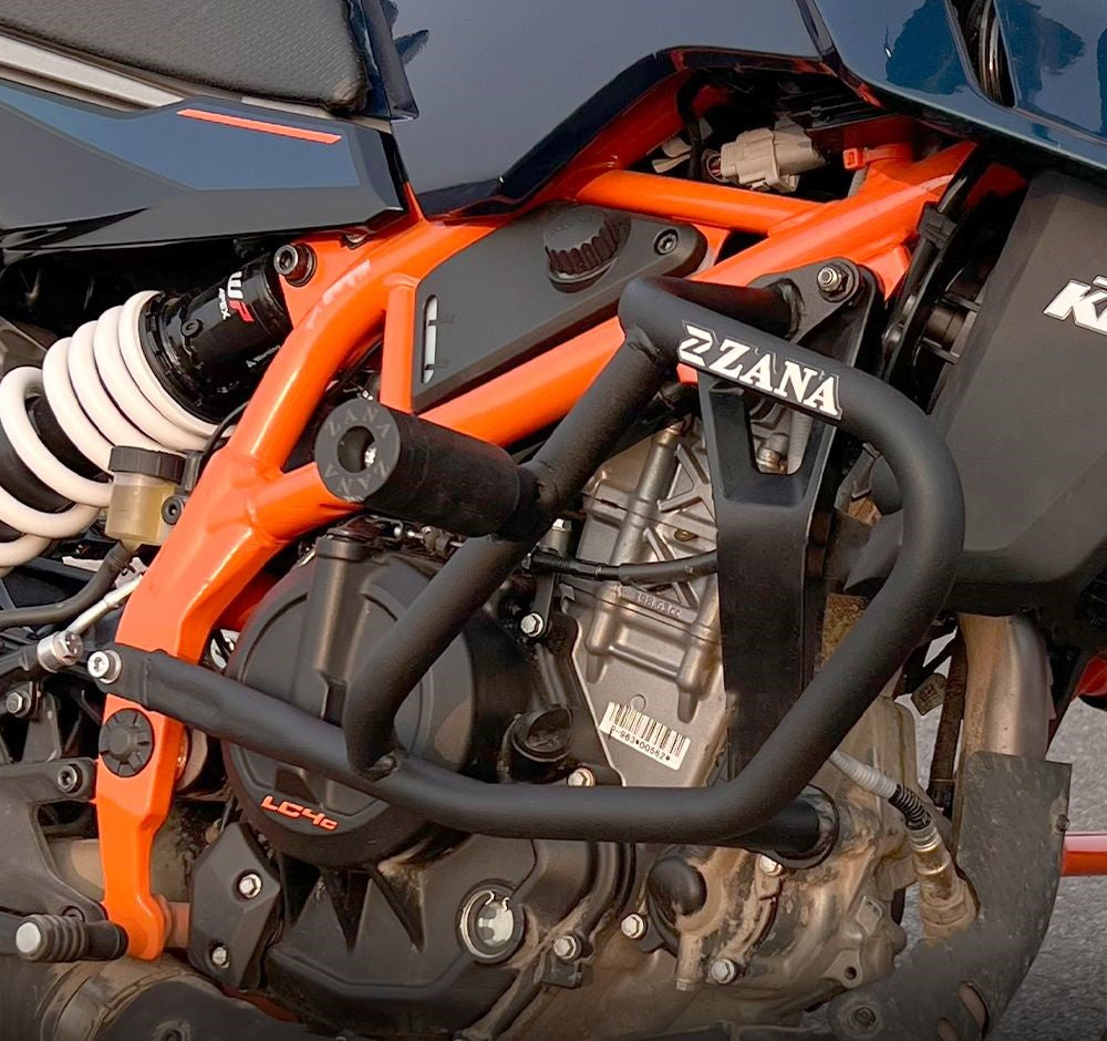 Zana Crash Guard With Slider Black For Ktm Duke 390 Gen 3 - Motodrift