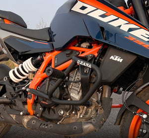 Zana Crash Guard With Slider Black For Ktm Duke 390 Gen 3 - Motodrift