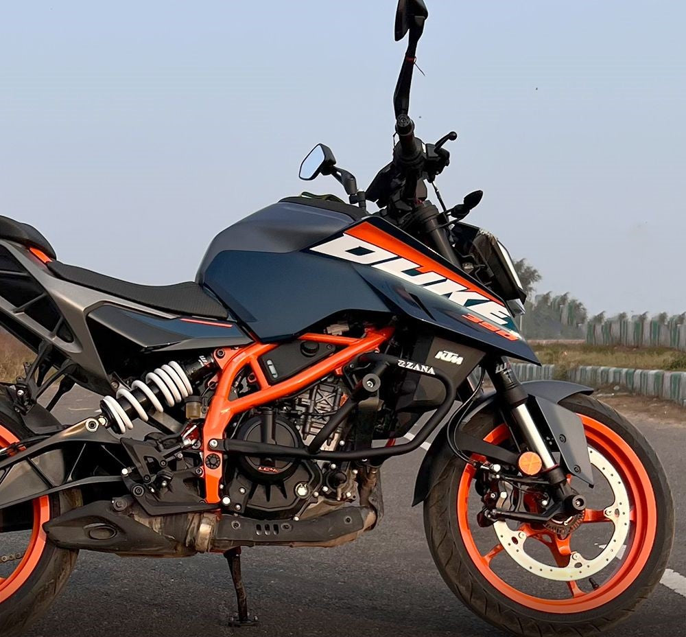 Zana Crash Guard With Slider Black For Ktm Duke 390 Gen 3 - Motodrift