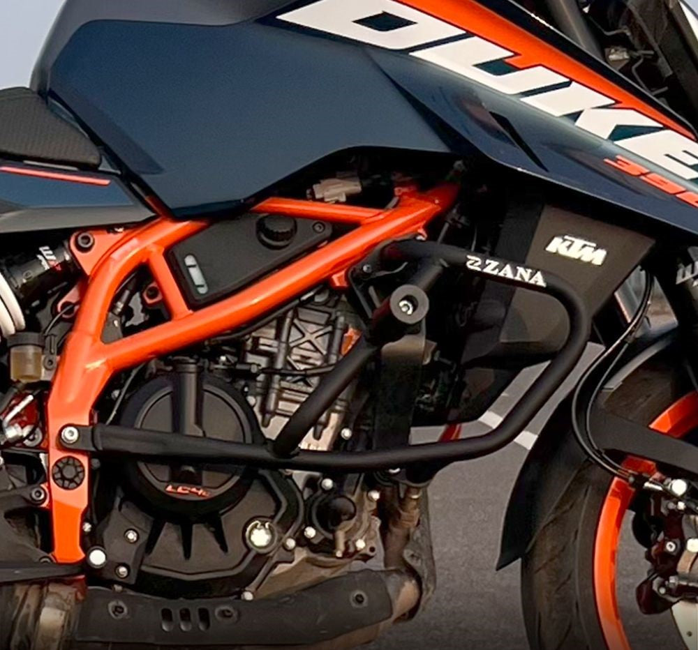Zana Crash Guard With Slider Black For Ktm Duke 390 Gen 3 - Motodrift
