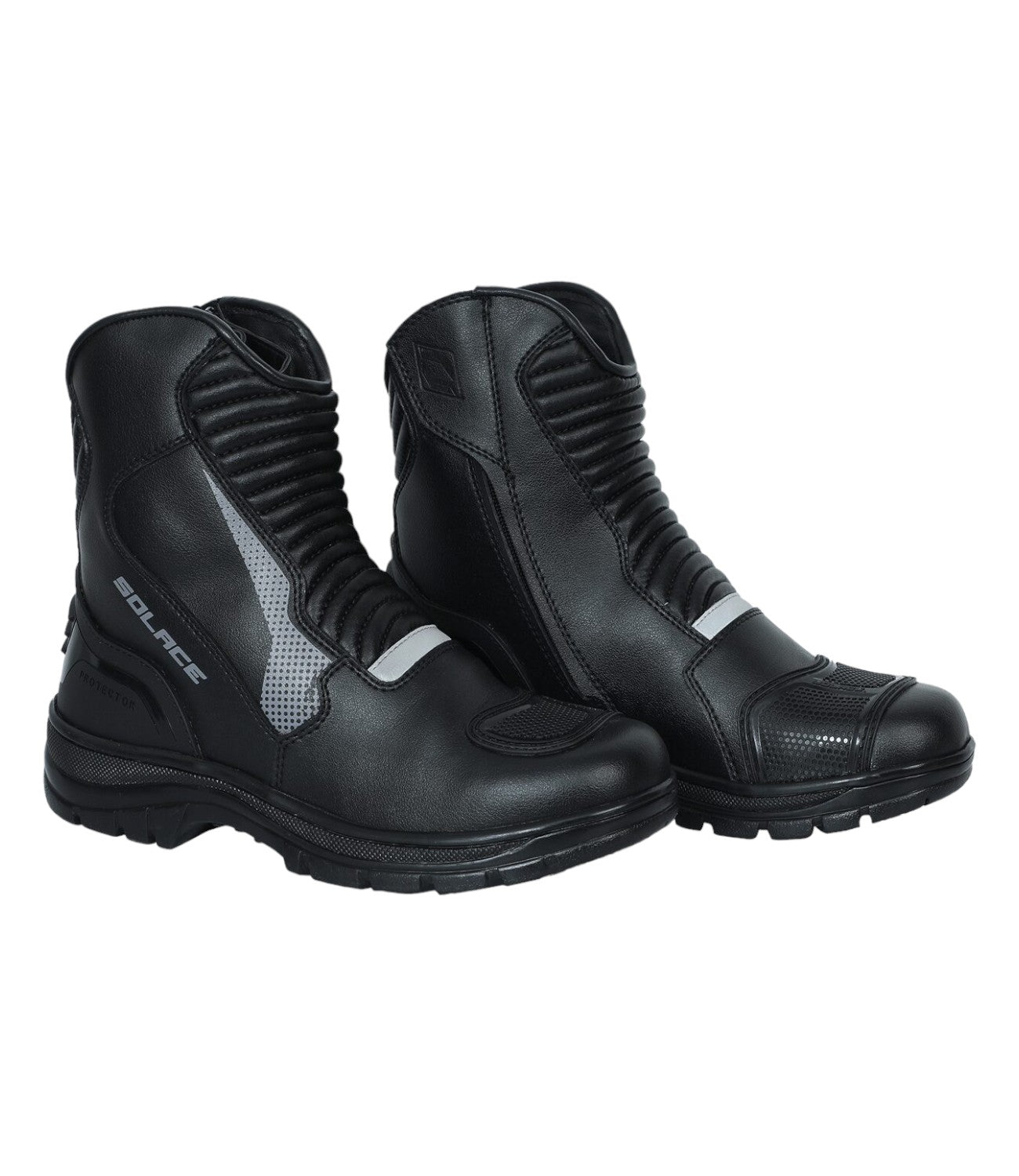 Solace Scout Motorcycle Boots - Black Grey - Motodrift