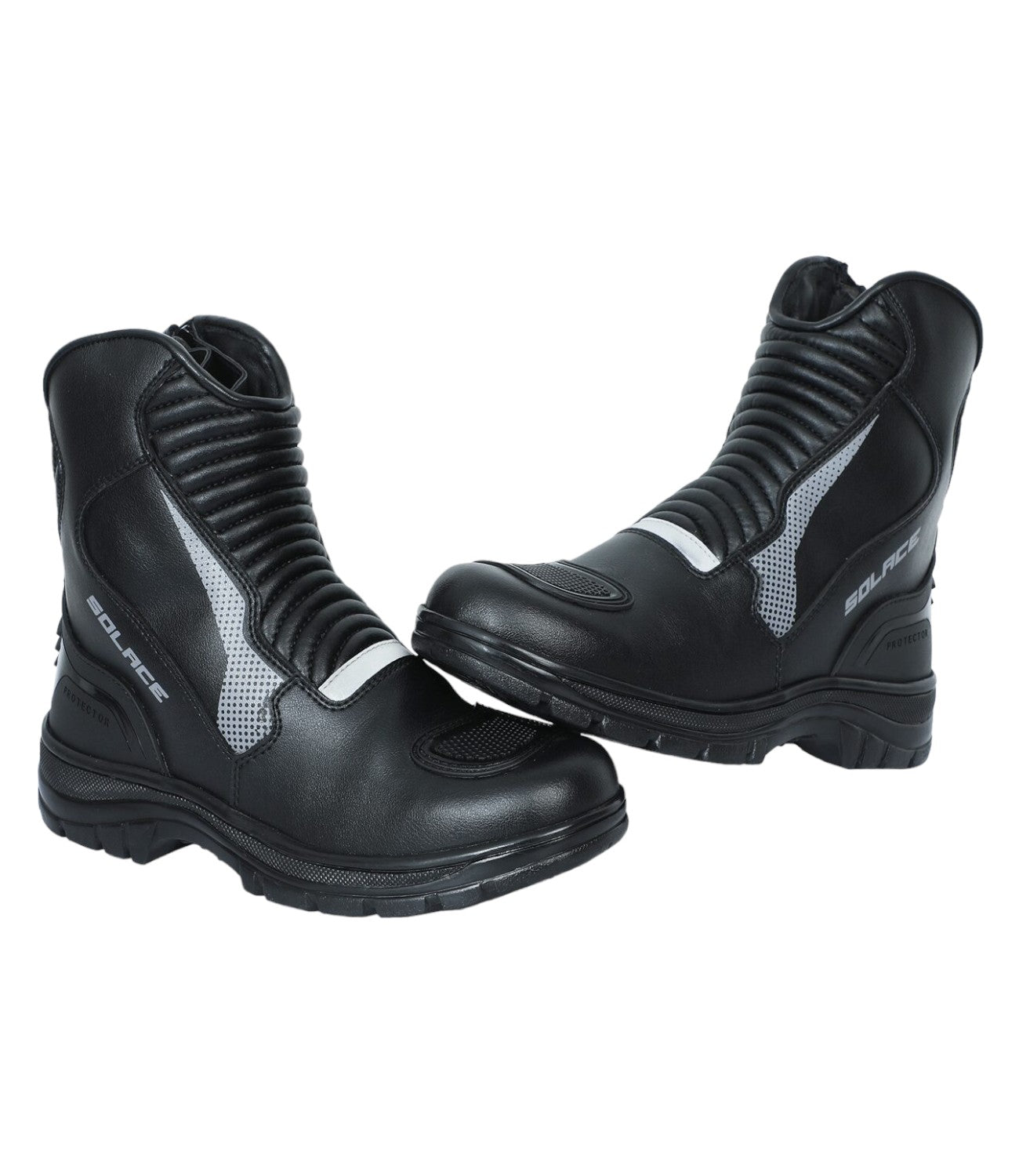Solace Scout Motorcycle Boots - Black Grey - Motodrift