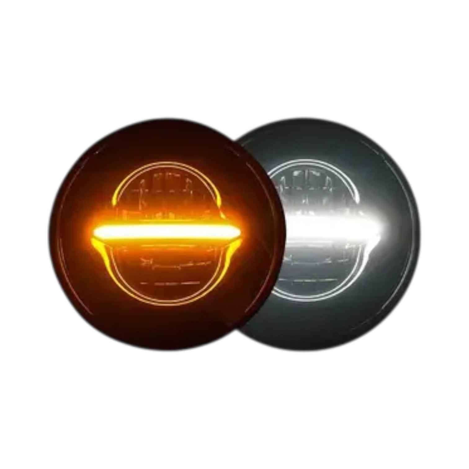 LIU HJG Minus LED Headlight 7" 110W, 12V-80V for Royal Enfield & Bikes