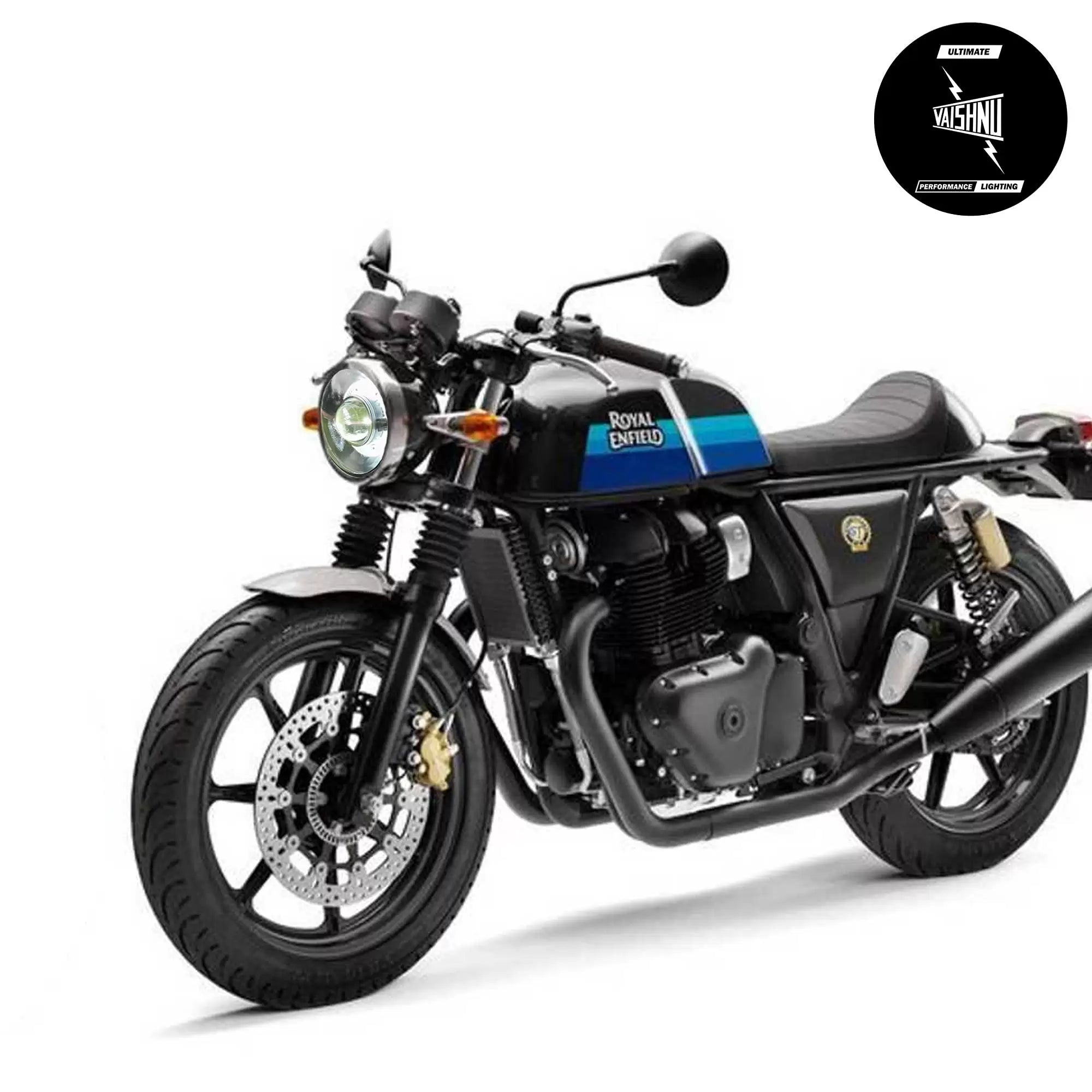 Vaishnu LED Touring Headlight For Royal Enfield Continental GT / Interceptor 650 (2023 Onwards) - Motodrift