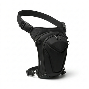 Vantora ARC 5L black hard-shell motorcycle thigh bag with adjustable straps for secure everyday
