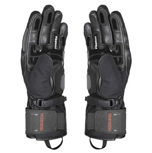ViaTerra Tundra V3 black waterproof winter motorcycle gloves with knuckle protection and gauntlet cuffs.