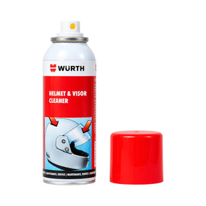 Wurth Helmet and Visor Cleaner 150ml aerosol spray can with red cap for motorcycle gear maintenance