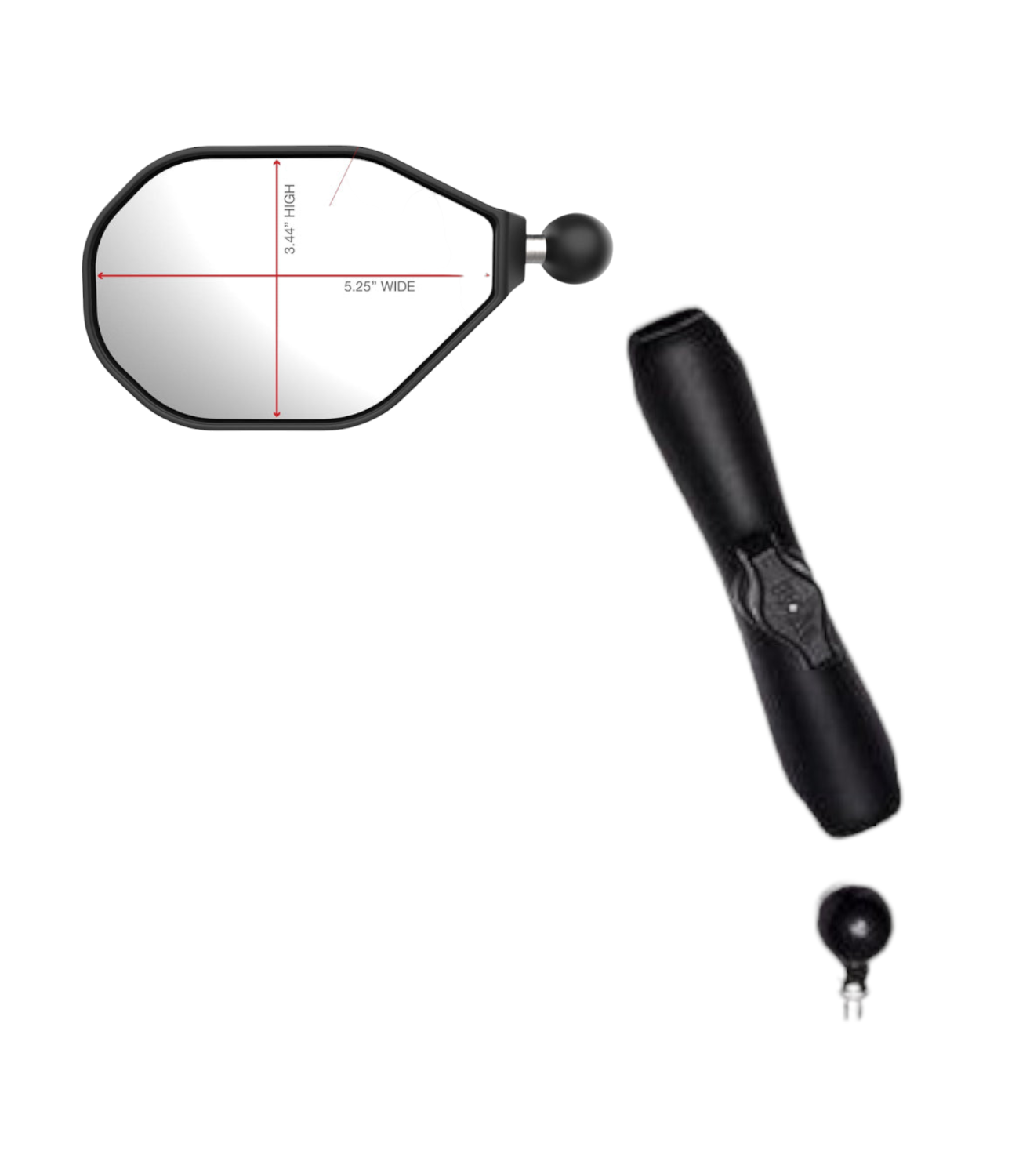 Ram Tough Mirror (M10 1.25) Full Set With Lock - 2pcs - Motodrift