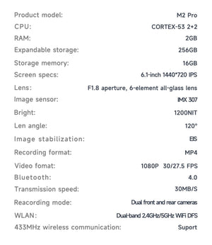 Alien Rider M2 Pro 200 Motorcycle Dual Recording Bike Navigation System With Touchscreen, GPS & TPMS (Without RADAR) - Motodrift