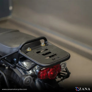 Zana Top Rack With Plate Compatible With Pillion Backrest For Honda CB 350 H'ness - Motodrift