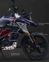 ZANA Upper and Lower Crash Guard For BMW G310 GS Black - Motodrift