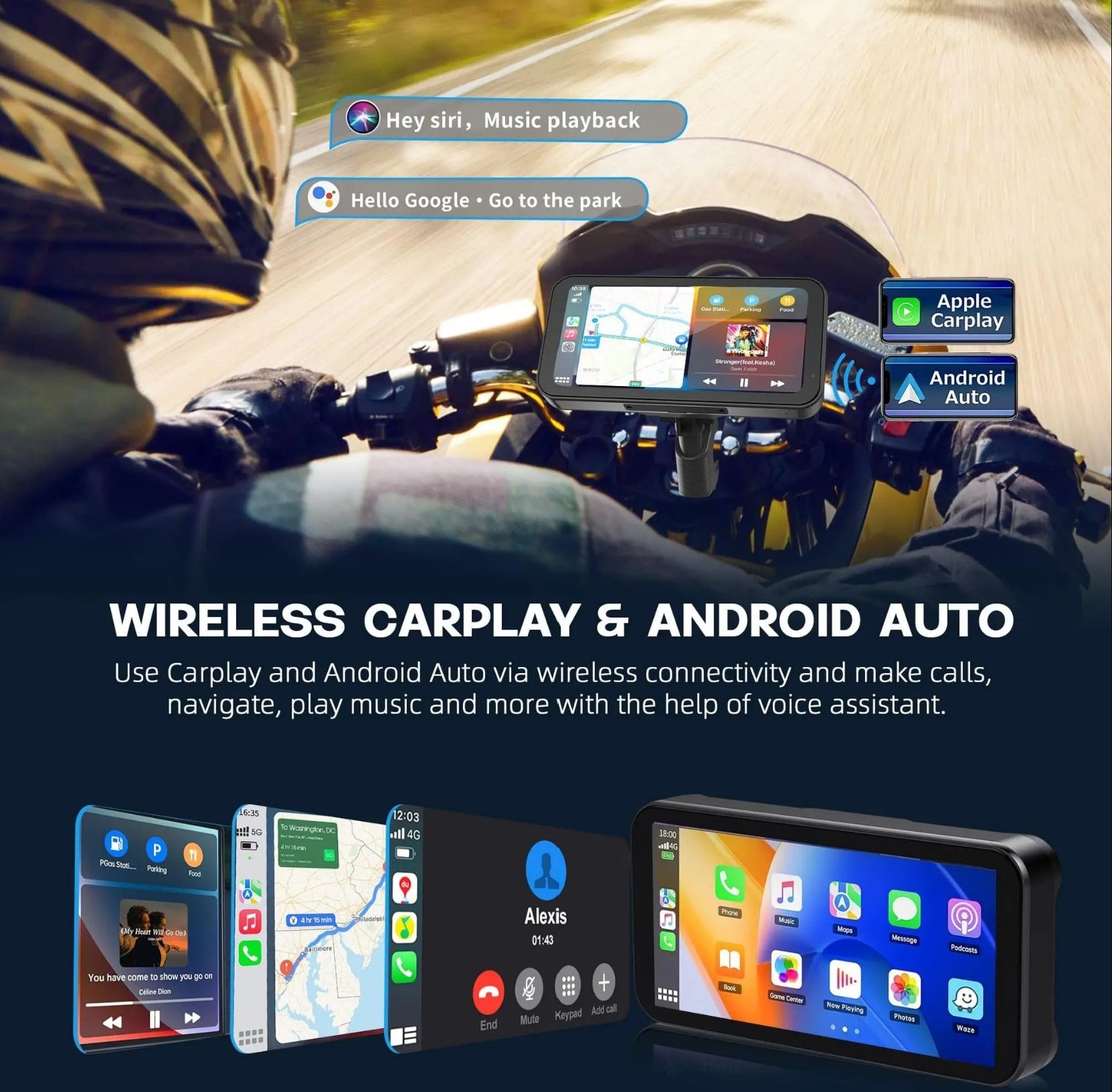 S3 Elite 6.25 inch Motorcycle Navigation with Carplay 2K HD Screen with Camera Remote and TPMS - Motodrift