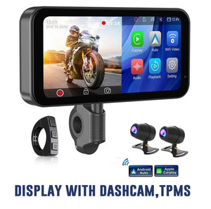 S3 Elite 6.25 inch Motorcycle Navigation with Carplay 2K HD Screen with Camera Remote and TPMS - Motodrift
